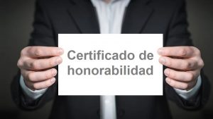 informe de certificado de honorabilidad